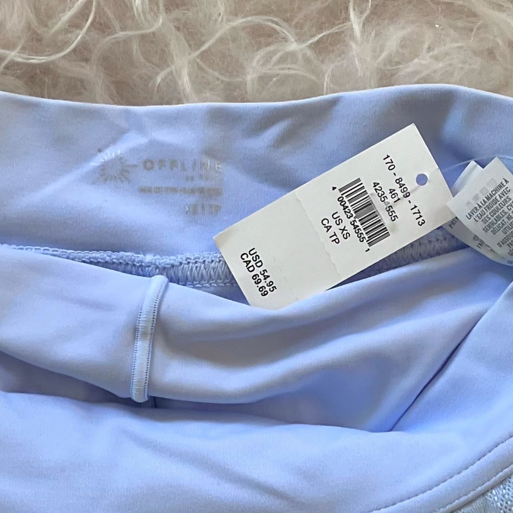 NWT Aerie Real Me XTRA Lace Mini Skort in Eyelet Blue Sz XS. - Picture 11 of 14